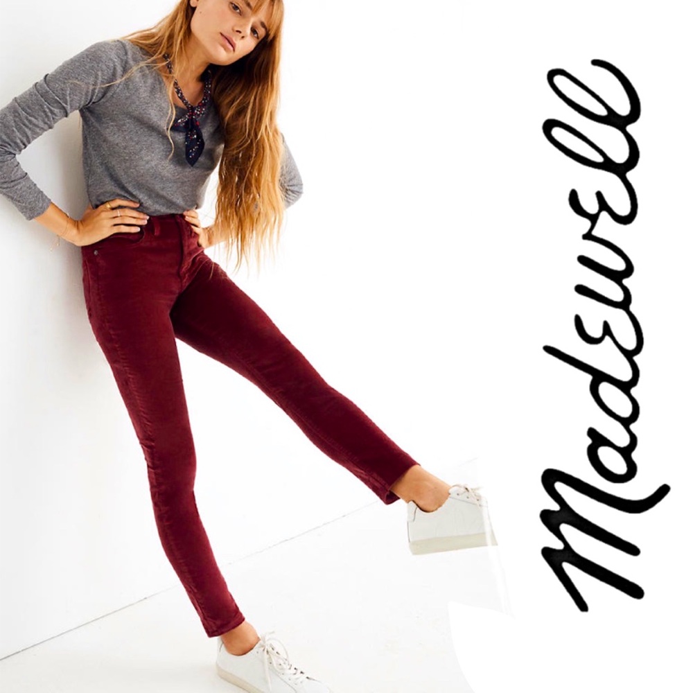 Madewell High Rise 10” Skinny Velvet Edition 29
